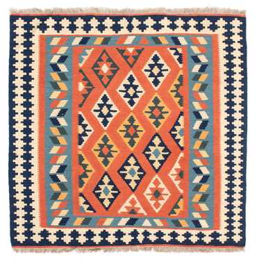 Kelim Rug - Oriental square  - 104 x 104 cm - rust