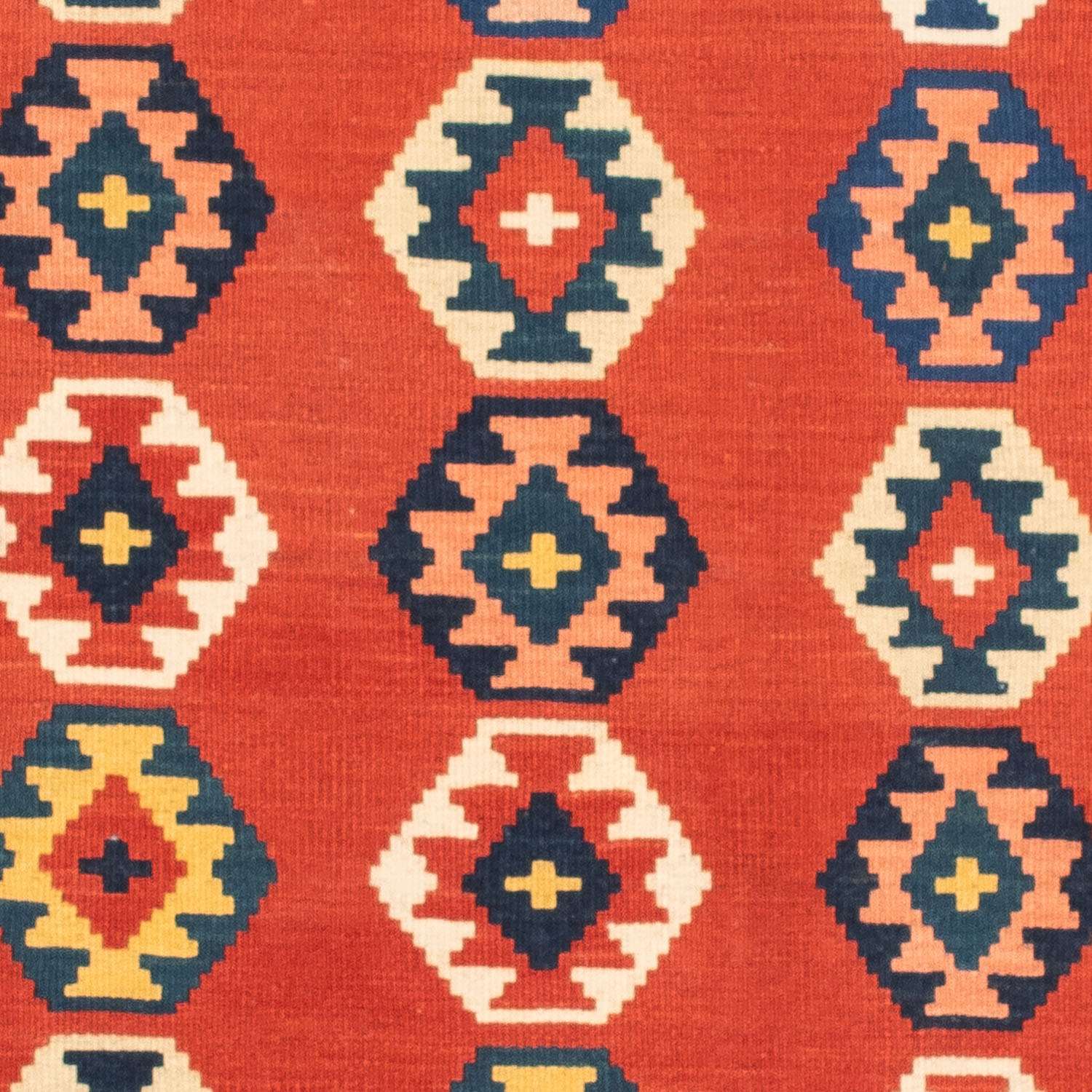 Dywan Kelim - Orientalny kwadratowy  - 106 x 99 cm - ciemna czerwień