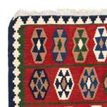 Kelimský koberec - Orientální čtvercový  - 100 x 98 cm - tmavě červená