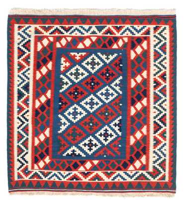 Kelim Rug - Oriental square  - 106 x 103 cm - dark blue