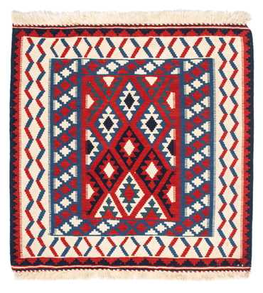 Kelim Rug - Oriental square  - 106 x 103 cm - dark red