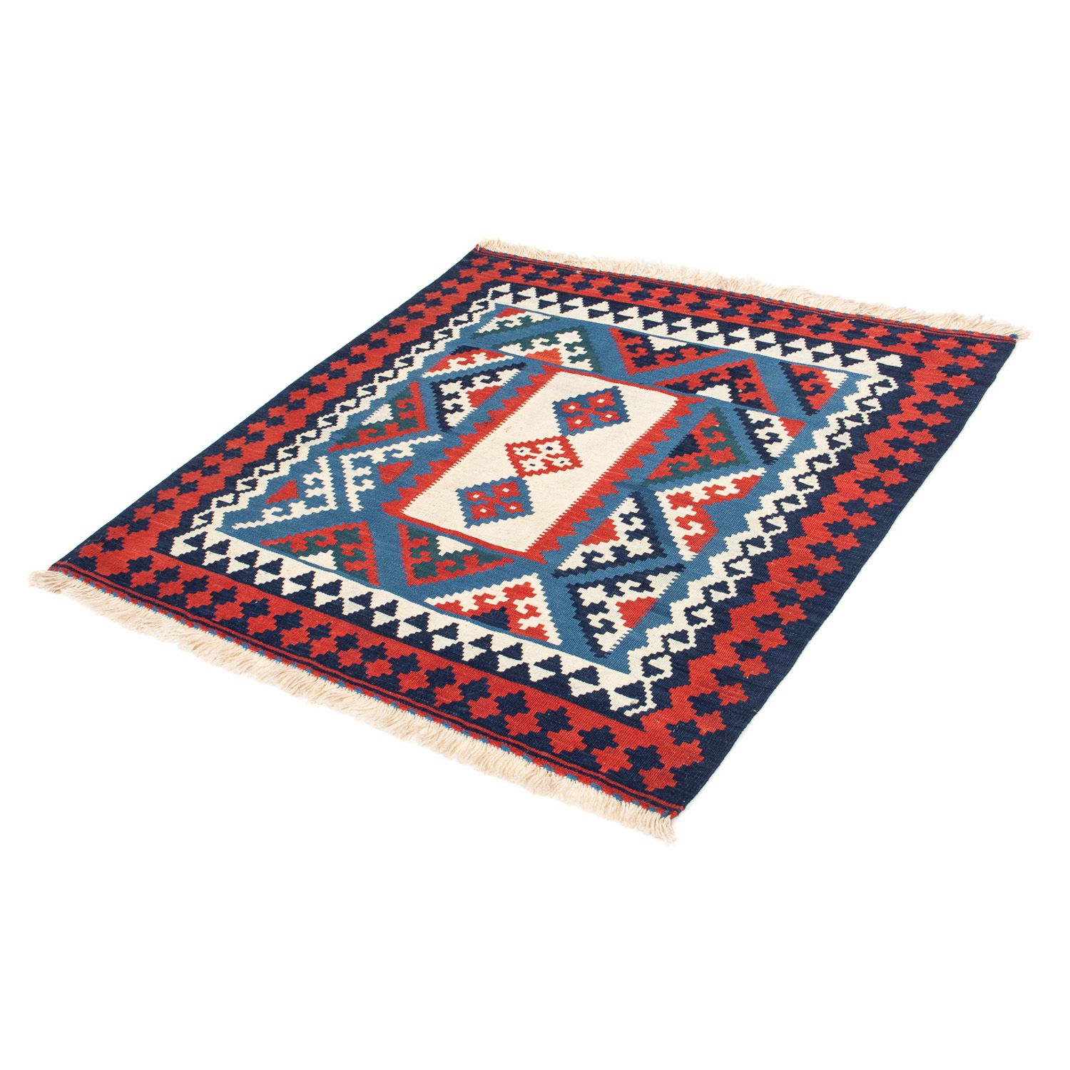 Kelim Rug - Oriental square  - 104 x 103 cm - dark blue