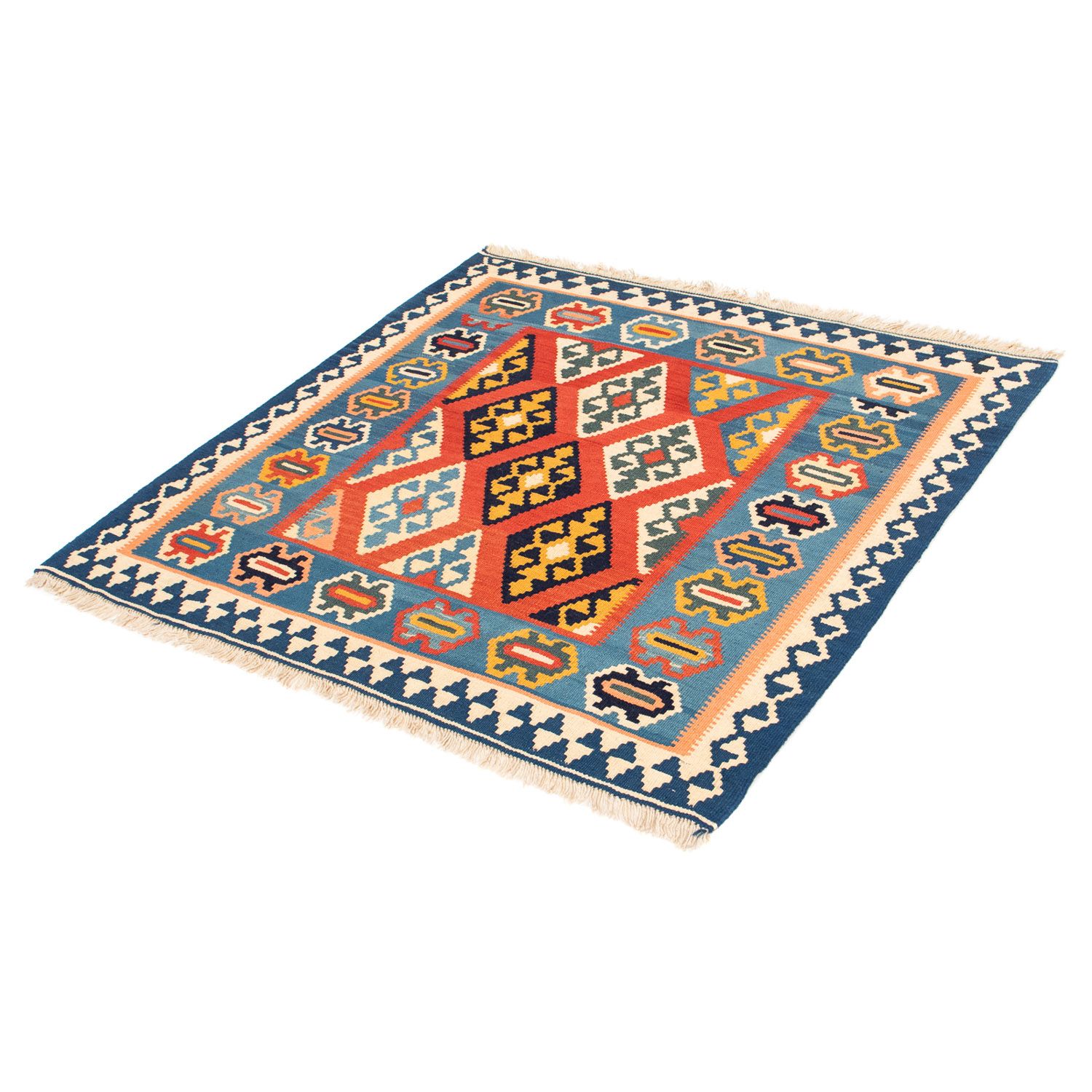 Kelim Rug - Oriental square  - 108 x 97 cm - rust