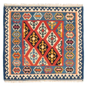 Tapis Kelim - Oriental carré  - 108 x 97 cm - rouille