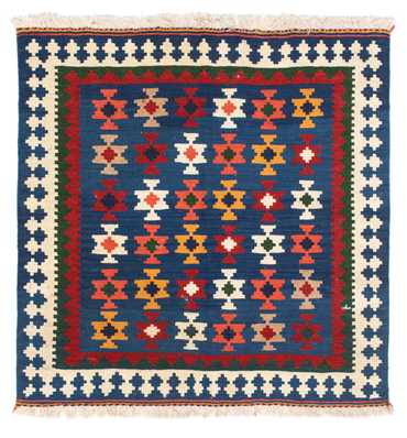 Kelim Rug - Oriental square  - 103 x 100 cm - dark blue