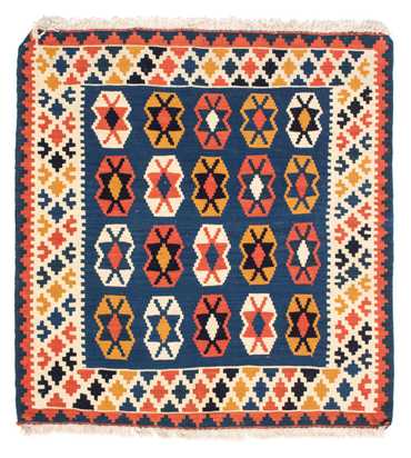 Kelim Rug - Oriental square  - 103 x 100 cm - dark blue