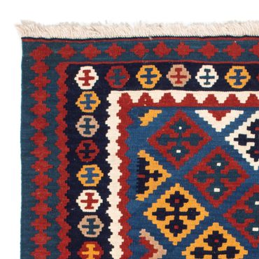 Kelim Carpet - orientalisk matta kvadrat  - 104 x 103 cm - mörkblå