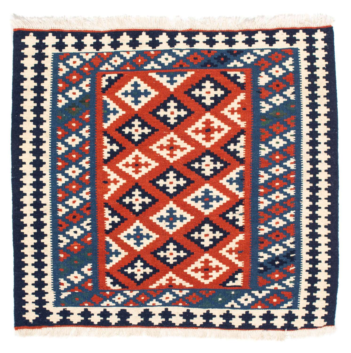 Kelim Rug - Oriental square  - 103 x 100 cm - dark blue