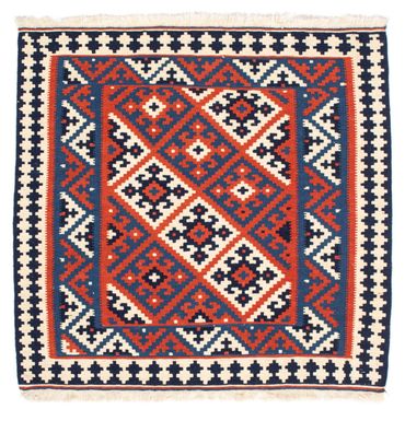 Kelim Rug - Oriental square  - 103 x 101 cm - dark red