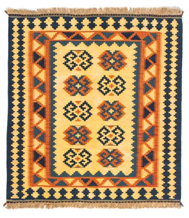 Kelimteppe - Orientalsk square  - 107 x 100 cm - lys beige