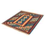 Tapis Kelim - Oriental carré  - 100 x 100 cm - bleu foncé