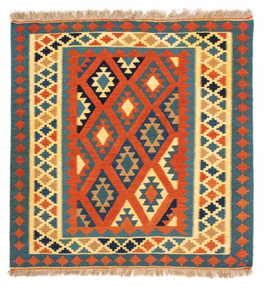 Kelim Teppich - Oriental 103 x 103 cm, Schurwollteppich,  Quadratischer Teppich, Teppichbrücke