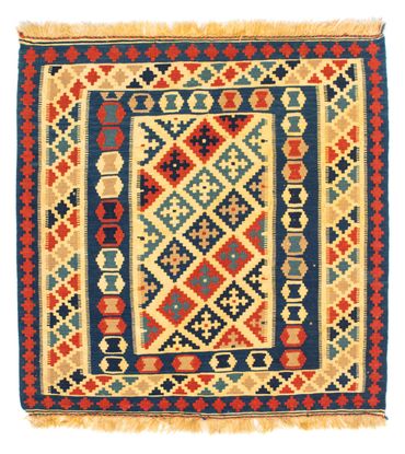 Tapis Kelim - Oriental carré  - 105 x 102 cm - multicolore