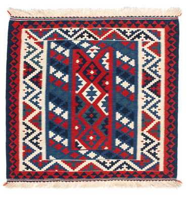 Kelim Rug - Oriental square  - 103 x 100 cm - dark blue