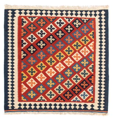 Kelim Teppich - Oriental 105 x 103 cm, Wolltepich,  Quadratischer Teppich, Teppichbrücke