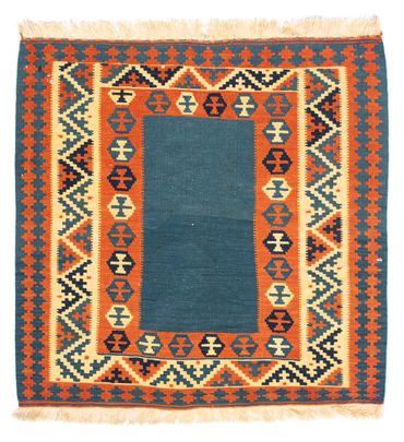 Alfombra Kelim - Oriental cuadrado  - 102 x 102 cm - azul oscuro