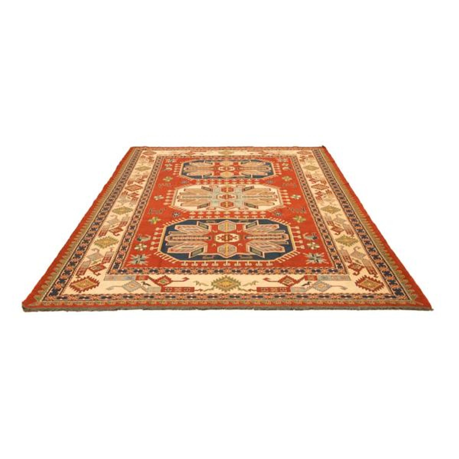 Tapis Kelim - Oriental - 254 x 194 cm - rouge foncé