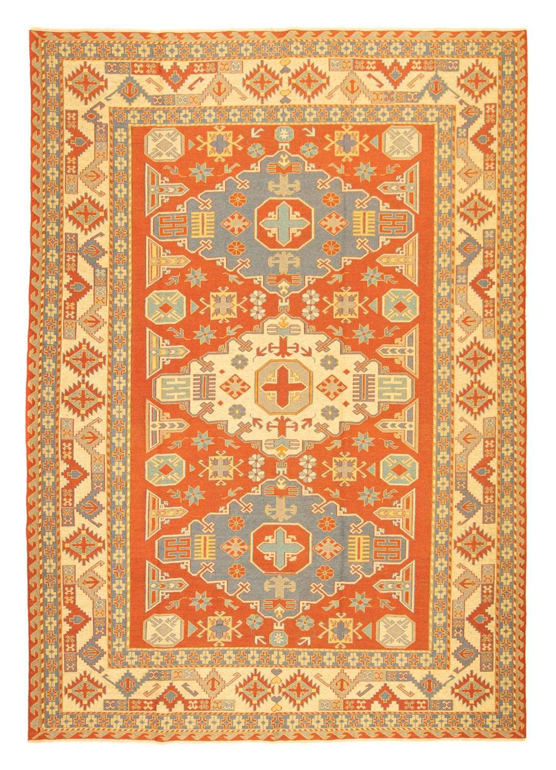Dywan Kelim - Orientalny - 255 x 208 cm - pomarańczowy