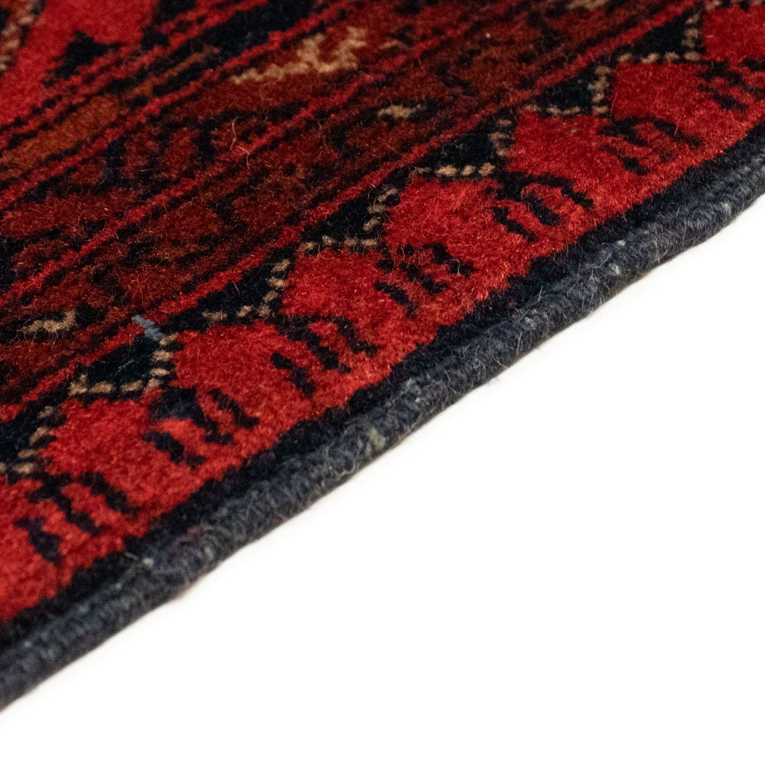 Alfombra afgana - Kunduz - 155 x 100 cm - rojo oscuro