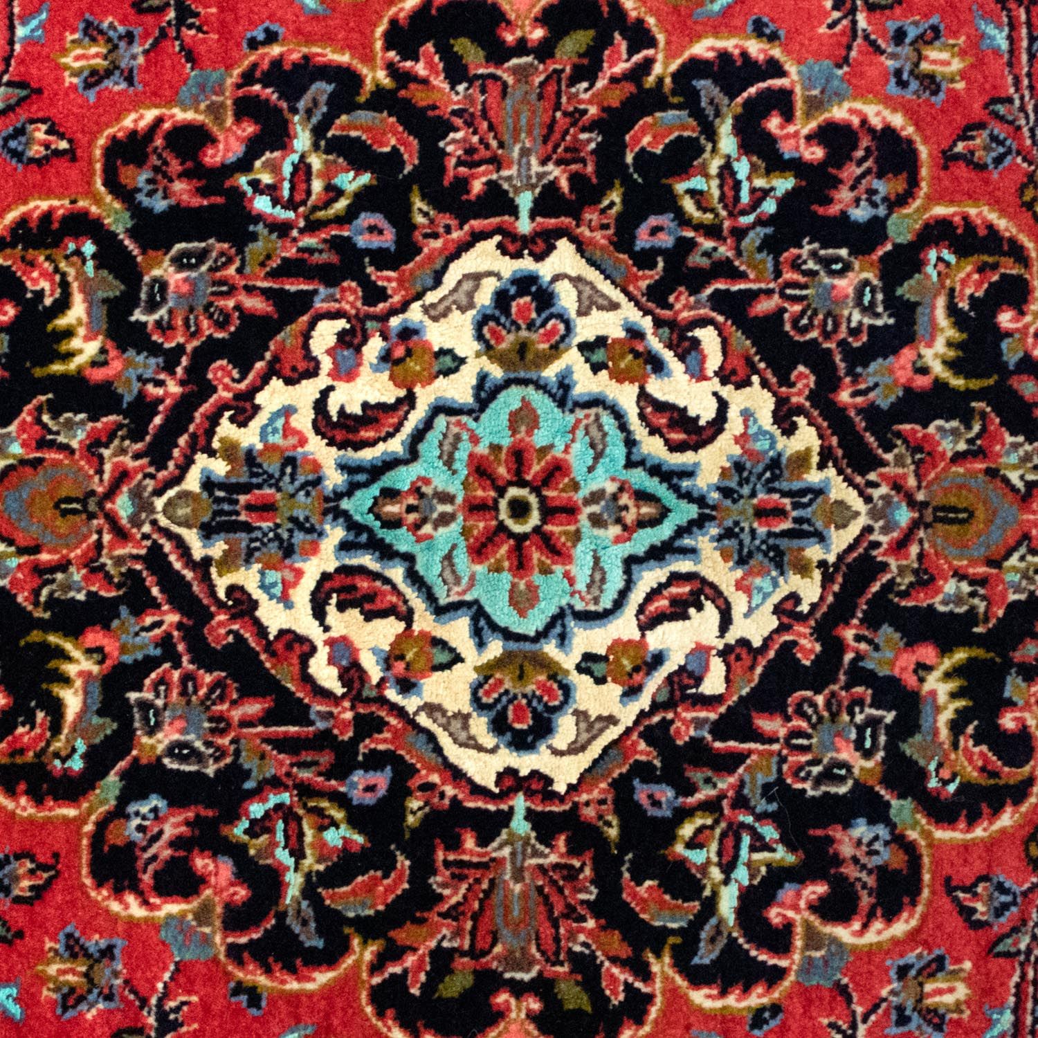 Alfombra persa - Keshan - 218 x 144 cm - rojo