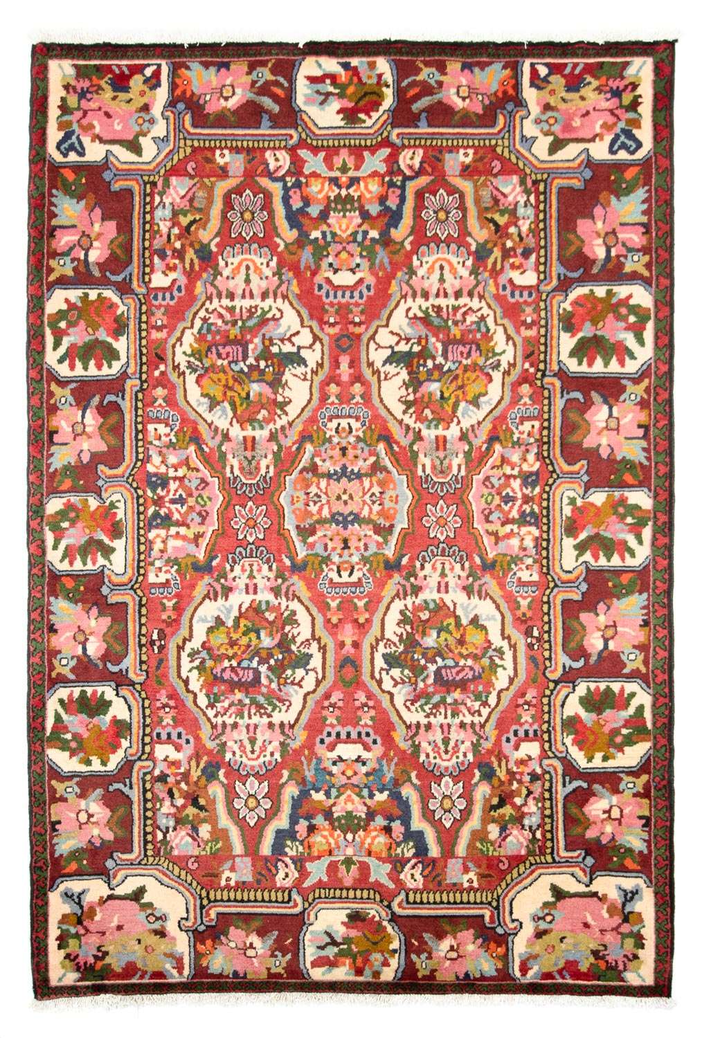 Alfombra persa - Nómada - 197 x 136 cm - rojo oscuro