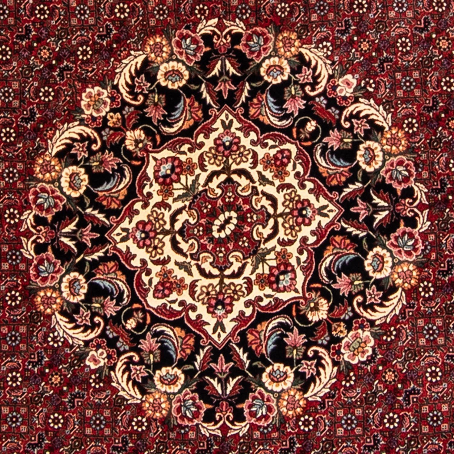 Alfombra persa - Bidjar redondo  - 205 x 205 cm - rojo oscuro