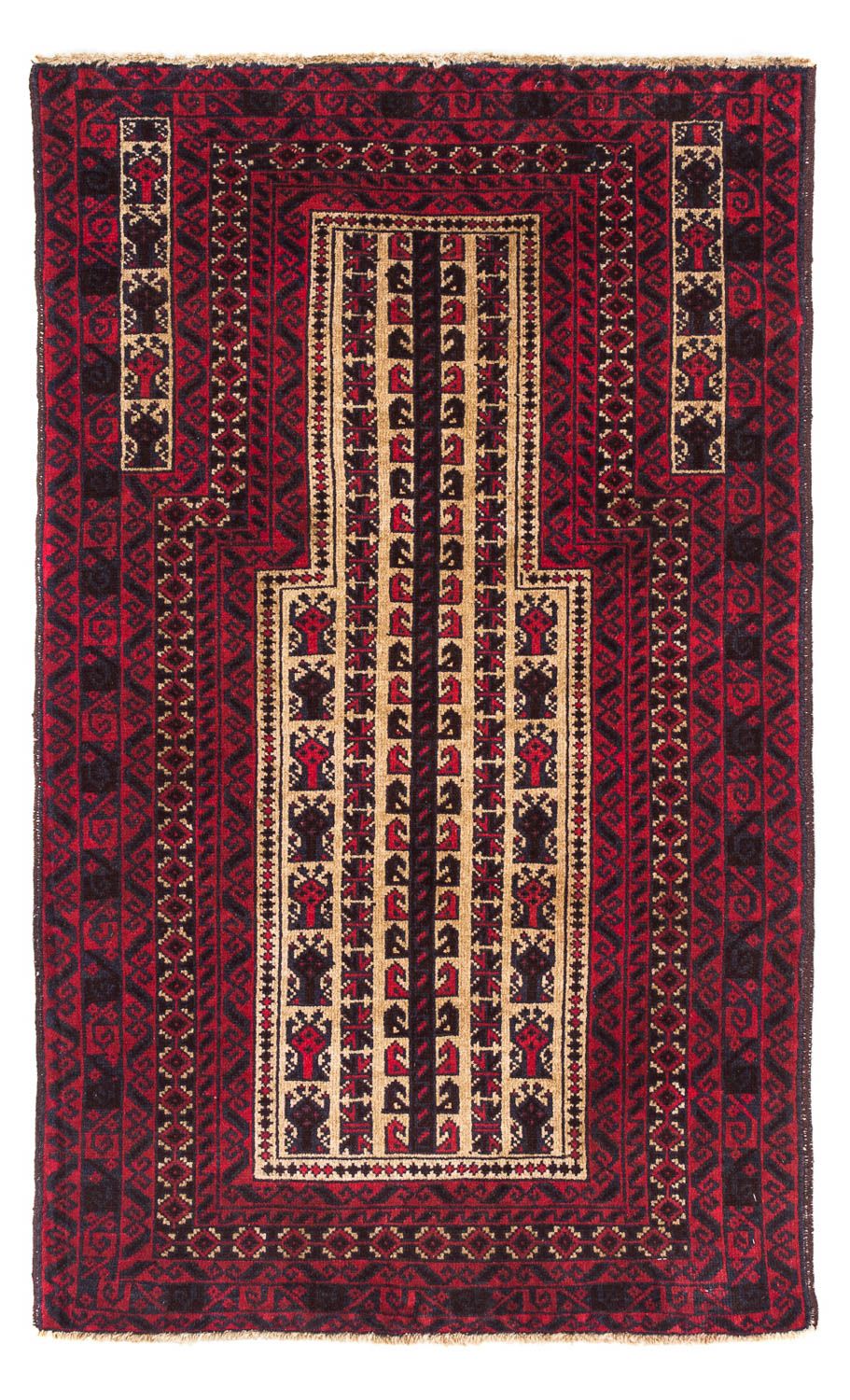 Tapis Belutsch - 130 x 82 cm - rouge foncé