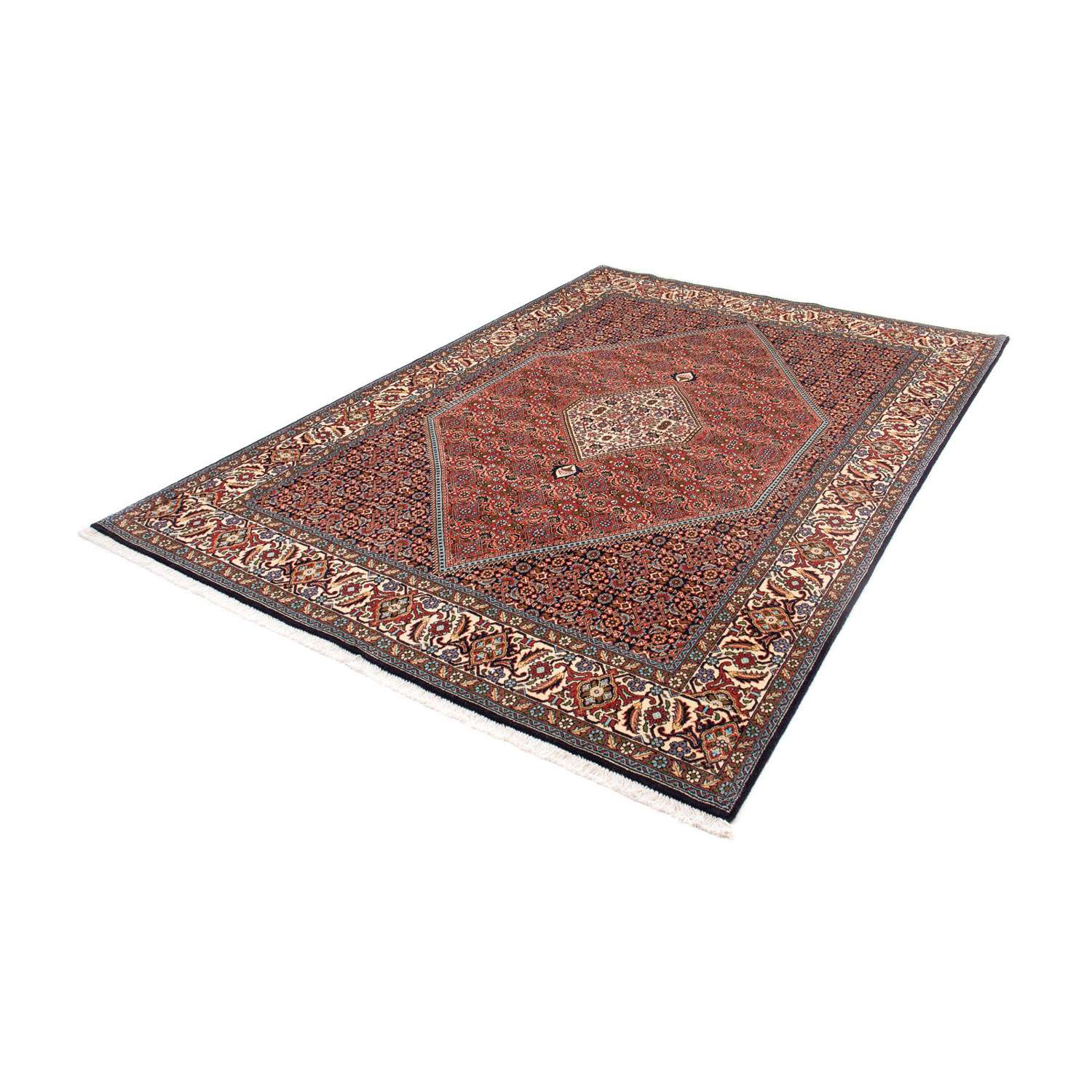 Persisk teppe - Bijar - 253 x 174 cm - lys rød