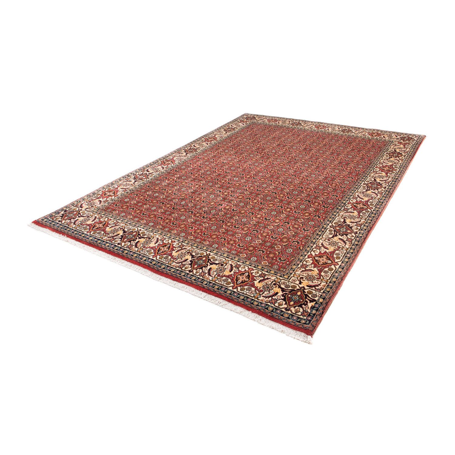 Alfombra persa - Bidjar - 275 x 196 cm - rojo oscuro