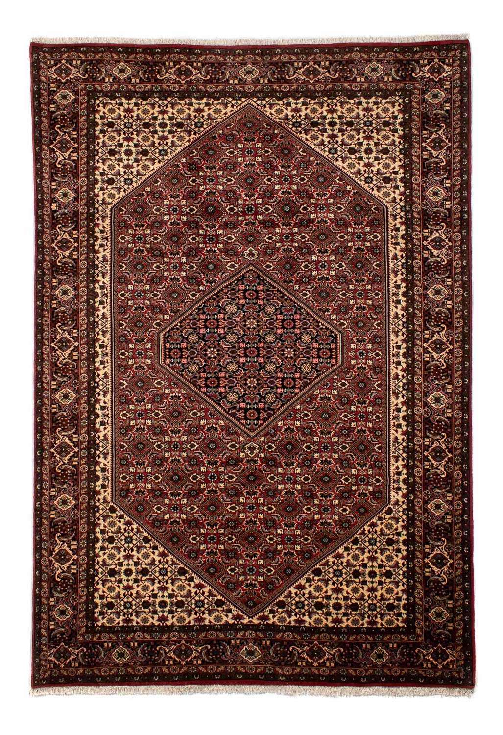 Perský koberec - Bijar - 297 x 202 cm - tmavě červená