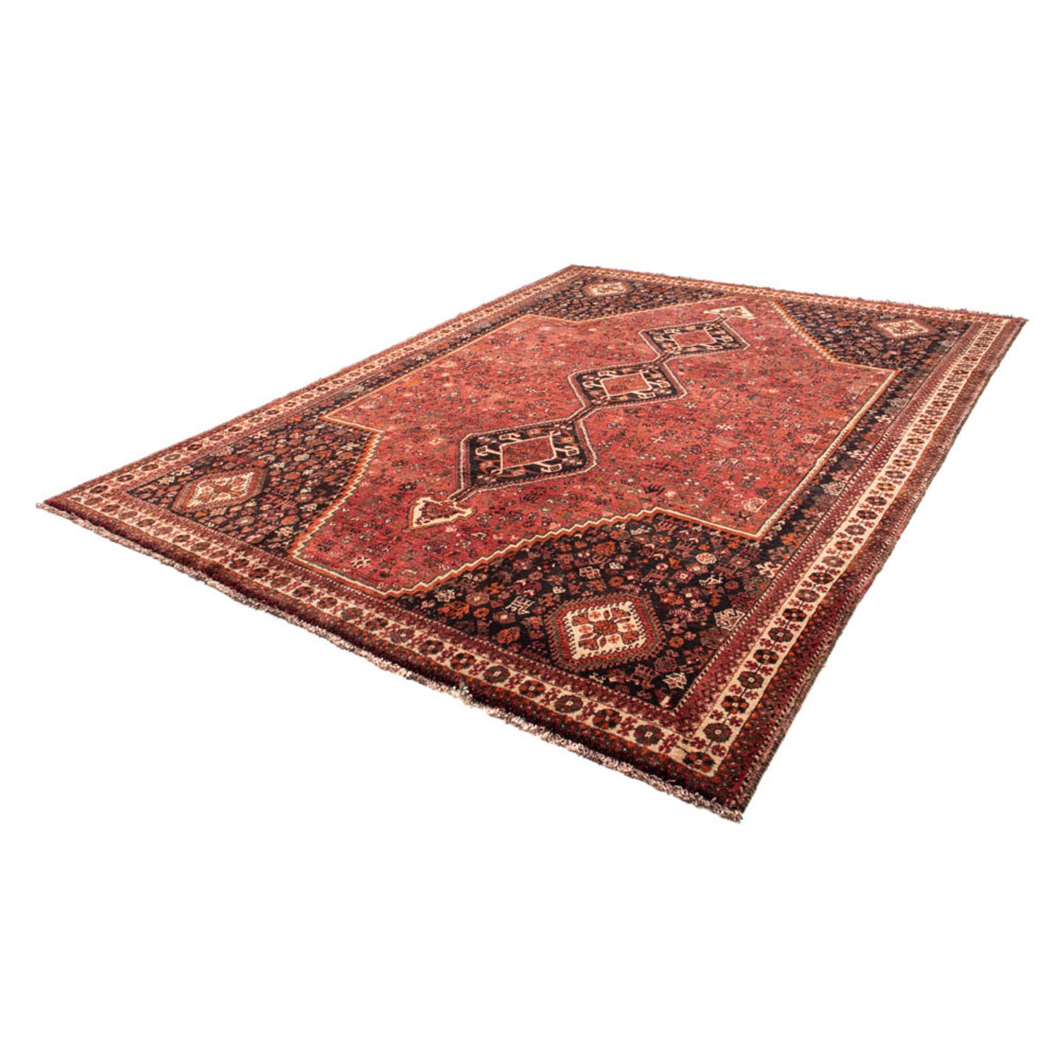 Tapis persan - Nomadic - 320 x 230 cm - rouge foncé