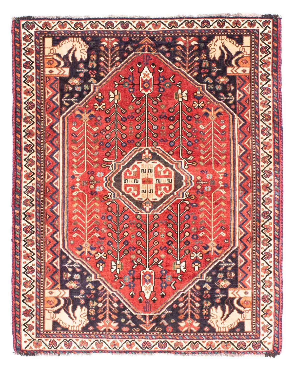 Alfombra persa - Nómada - 162 x 127 cm - rojo