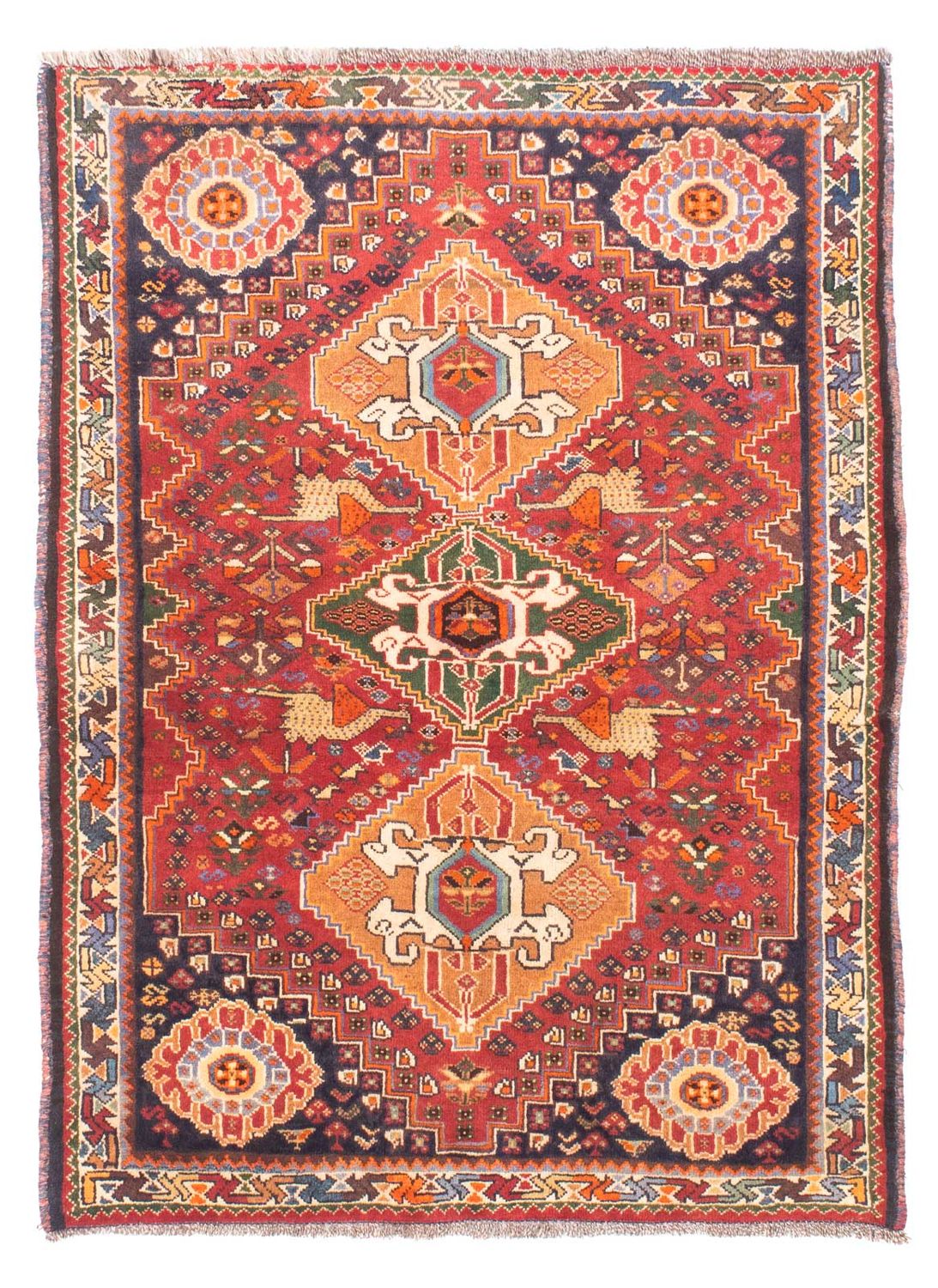 Tapis persan - Nomadic - 143 x 110 cm - rouge foncé