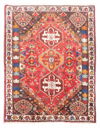 Tapis persan - Nomadic - 150 x 120 cm - rouge foncé