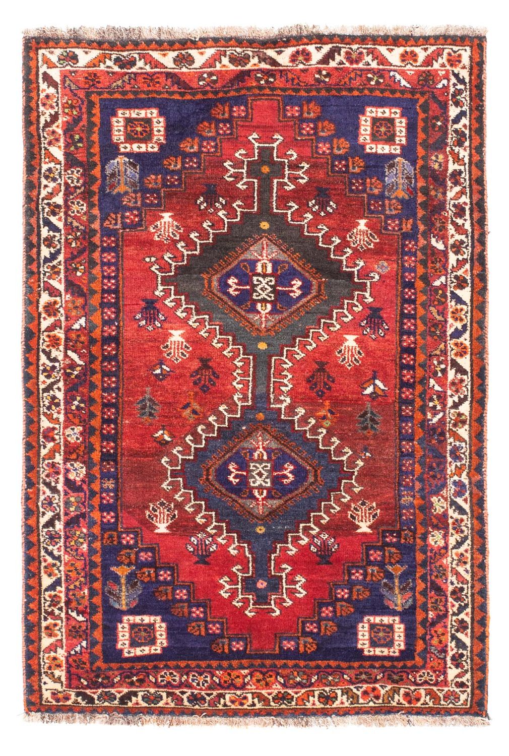 Tapis persan - Nomadic - 167 x 116 cm - rouge foncé