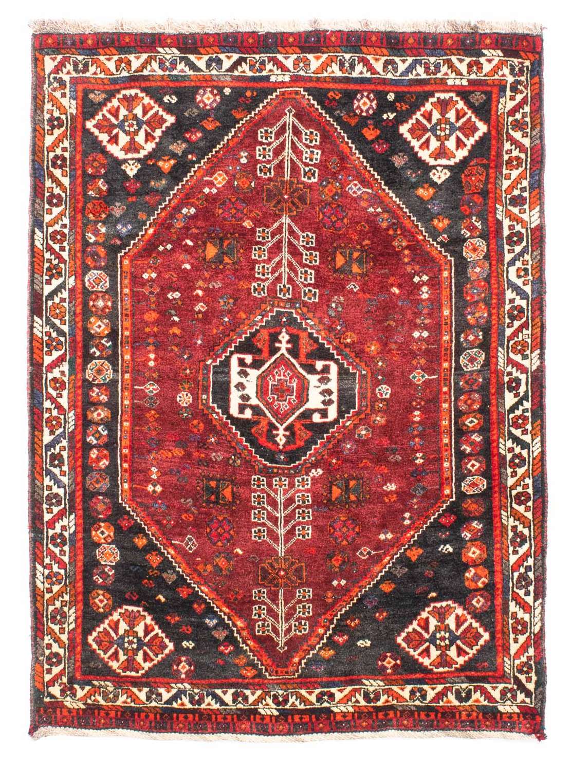Alfombra persa - Nómada - 148 x 108 cm - rojo oscuro