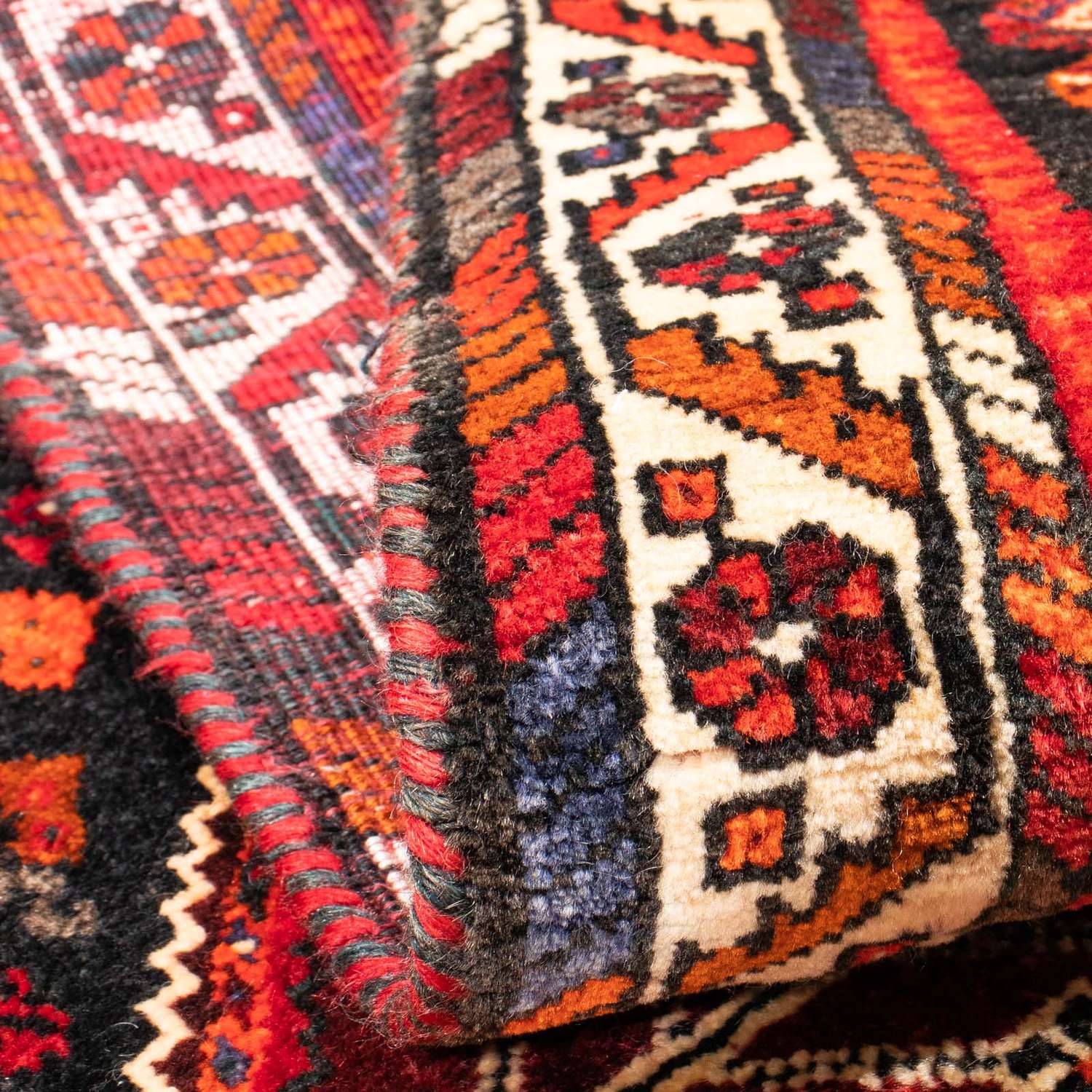 Persisk teppe - Nomadisk - 148 x 108 cm - mørk rød
