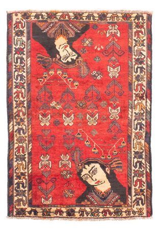 Tapis persan - Nomadic - 155 x 110 cm - rouge foncé