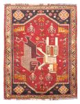 Tapis persan - Nomadic - 167 x 120 cm - rouge foncé