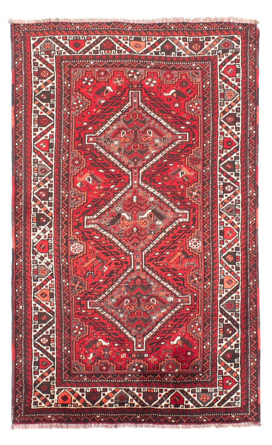 Alfombra persa - Nómada - 165 x 110 cm - rojo oscuro