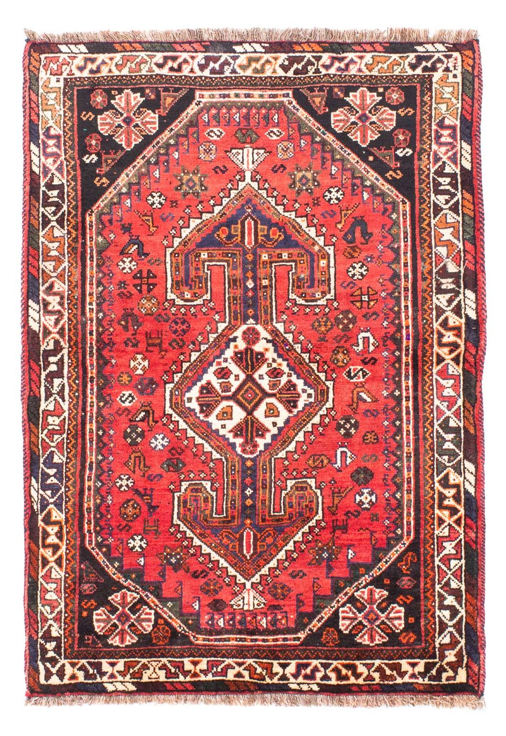 Tapis persan - Nomadic - 160 x 110 cm - rouge foncé