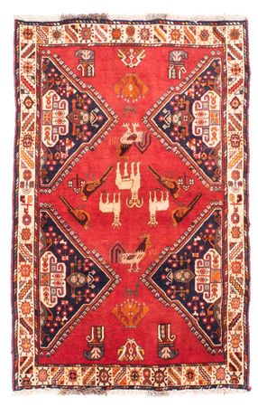 Tapis persan - Nomadic - 182 x 112 cm - rouge foncé