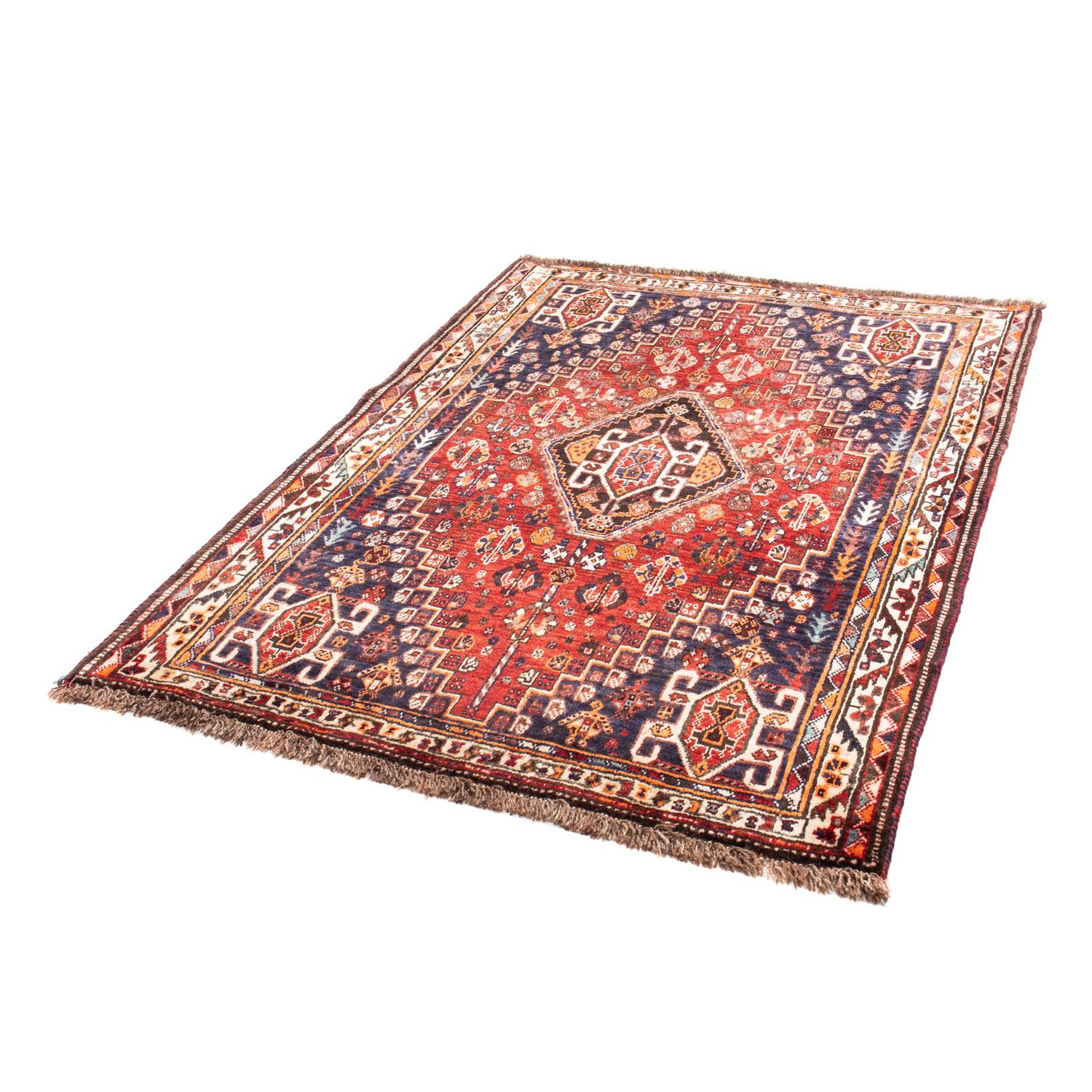 Tapis persan - Nomadic - 160 x 119 cm - rouge foncé