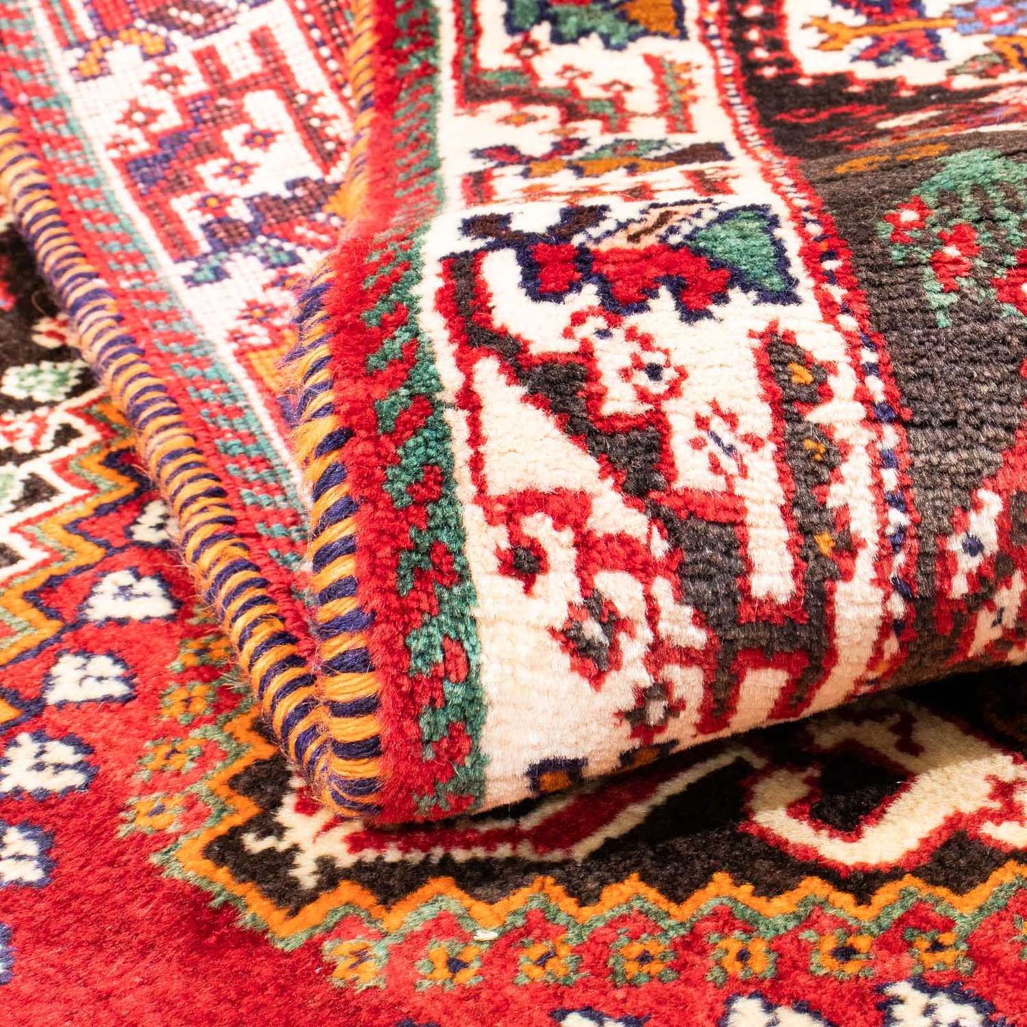 Persisk teppe - Nomadisk - 162 x 114 cm - mørk rød