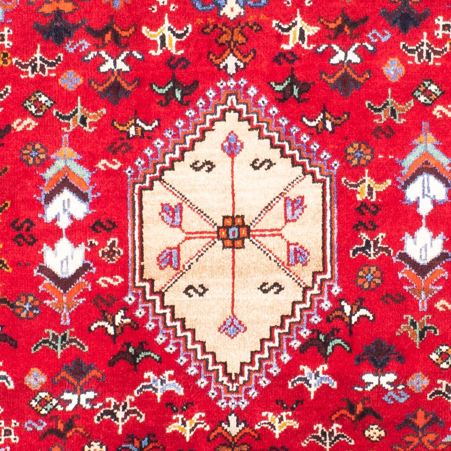 Tapis persan - Nomadic - 155 x 118 cm - rouge foncé