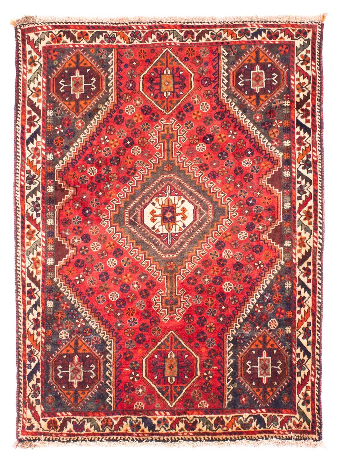 Tapis persan - Nomadic - 159 x 120 cm - rouge foncé