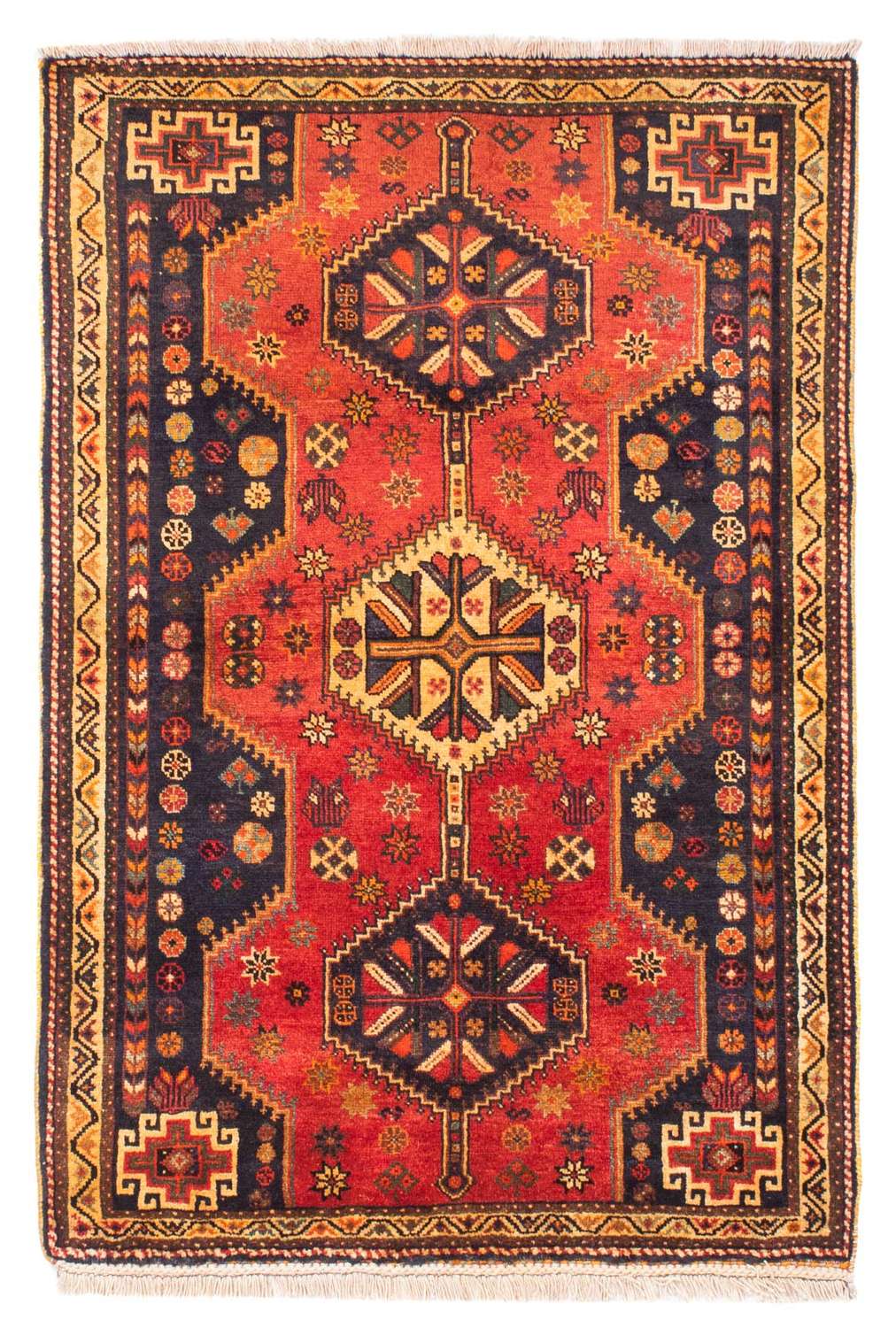 Alfombra persa - Nómada - 170 x 116 cm - rojo oscuro