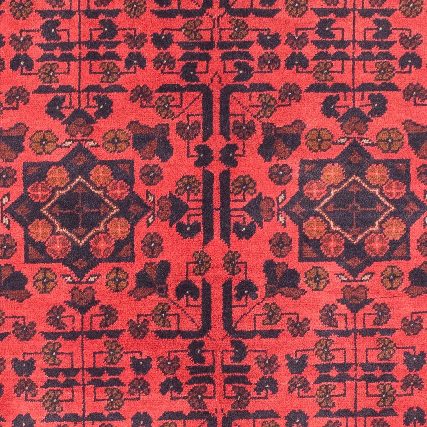 Tapis afghan - Kunduz - 149 x 103 cm - rouge foncé