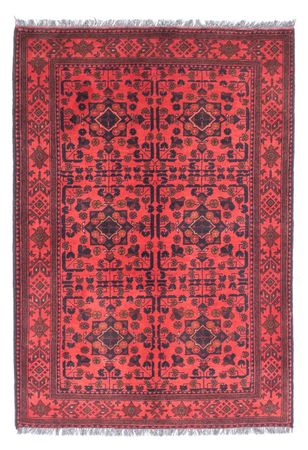 Alfombra afgana - Kunduz - 149 x 103 cm - rojo oscuro