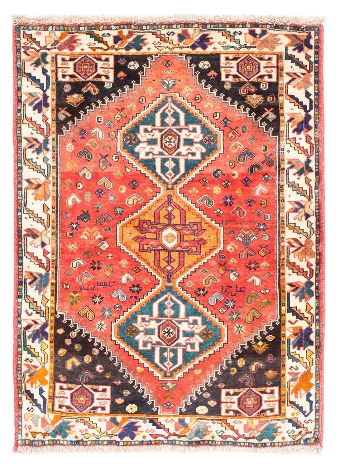 Persisk teppe - Nomadisk - 151 x 108 cm - lys rød
